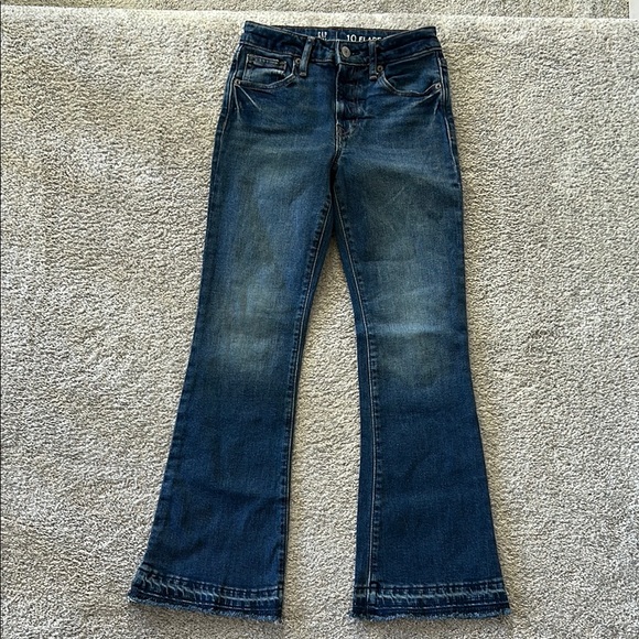 Girls GAP Dark Blue Flare Jeans - Picture 1 of 8
